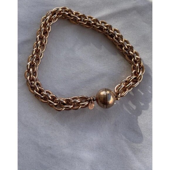 Vintage Milor Italy Bronze Link Magnetic Close Bracelet Women’s Sz 8” - Picture 10 of 10